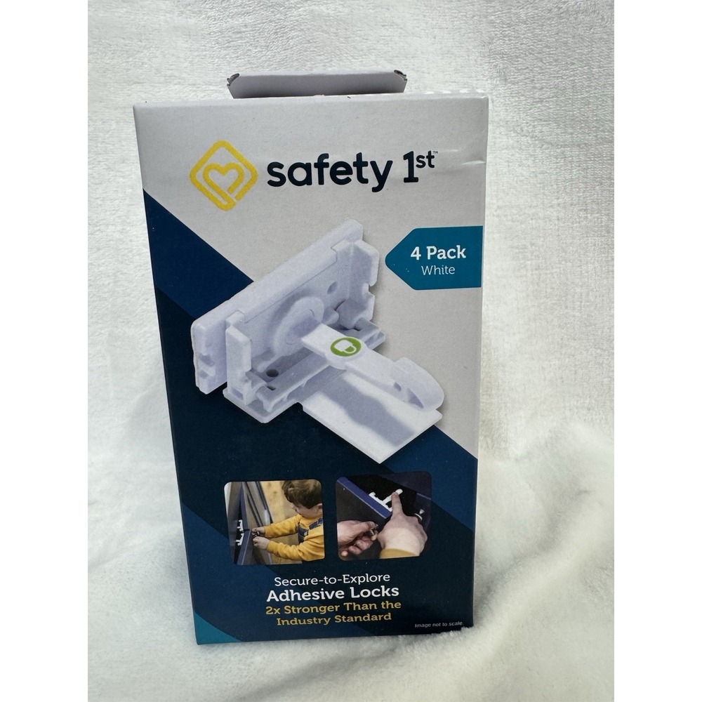 Safety 1st Adhesive Cabinet Safety Latch - 4 Pack White